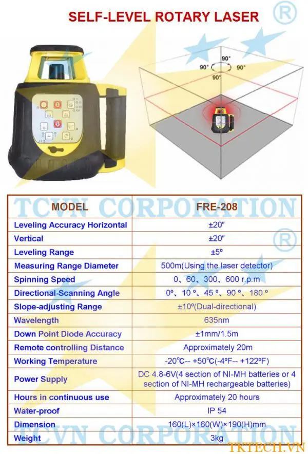 Máy đo laser xoay TCVN FRE-208