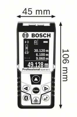 Kích thước Máy đo khoảng cách Bosch GLM 50 C