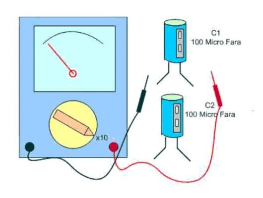 Dùng thang x 10 ohm để kiểm tra tụ hoá