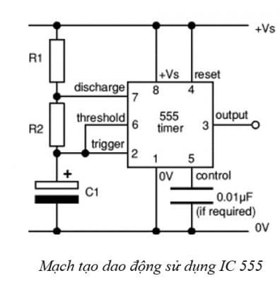 Mạch tạo dao động sử dụng IC 555