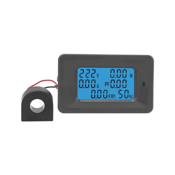 Đồng hồ đo công suất tiêu thụ điện hiển thị 6 thông số A, V, W, KW, Hz, Cos φ