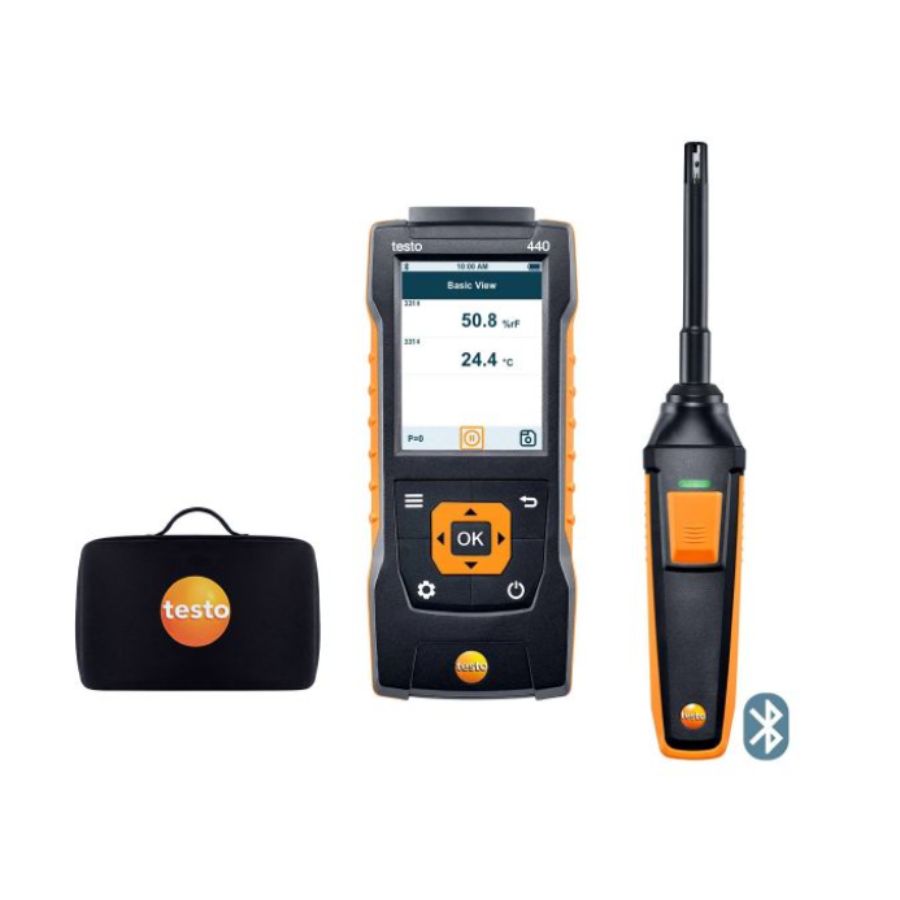 Bộ dụng cụ đo độ ẩm với Bluetooth testo 440