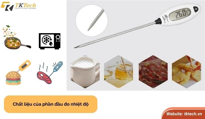 Đầu đo của bút đo nhiệt độ nên làm bằng thép